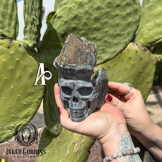 Chrysanthemum Quartz Skull for Deep Ancestral Healing