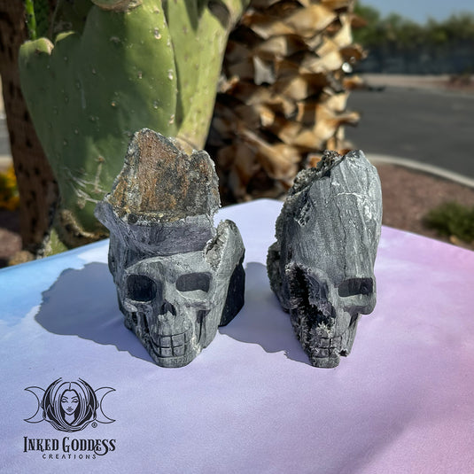 Chrysanthemum Quartz Skull for Deep Ancestral Healing