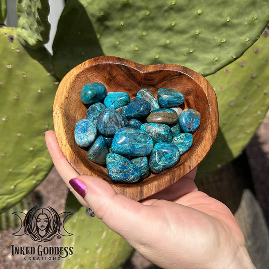 Chrysocolla and Shattuckite Tumbled for Speaking Your Mind