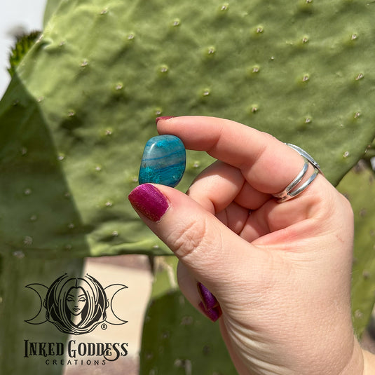 Chrysocolla and Shattuckite Tumbled for Speaking Your Mind