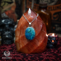 Chrysocolla Tibetan Necklace for Throat Chakra Support