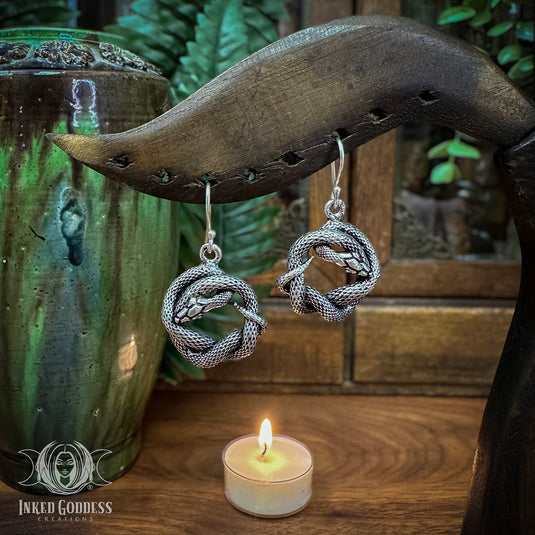 Circular Snake Tibetan Earrings for Amplified Personal Power