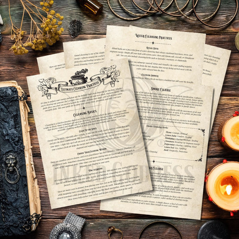 Load image into Gallery viewer, Ultimate Cleansing Practices Book of Shadows PDF- 6 Pages- to Unf*ck Your Energy
