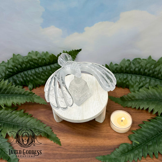 Clear Quartz Balance Eagle with Pyramid for Revitalizing Energy