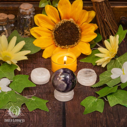 Clear Quartz Sphere Holder for Energy Amplification