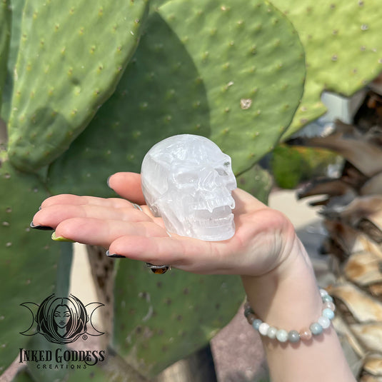 Clear Quartz Vampire Skull for Clearing Draining Energy