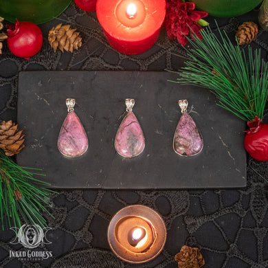 Cobalto Calcite Sterling Silver Necklace for Emotional Healing