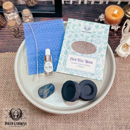 Cold Full Moon Ritual Kit for December 26th Cancer Full Moon- DIY Beeswax Candle