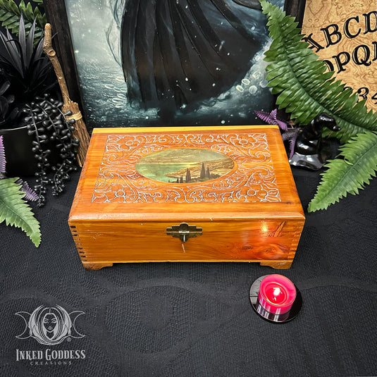Complete Altar Set Inside Lake Scene Wooden Altar Box