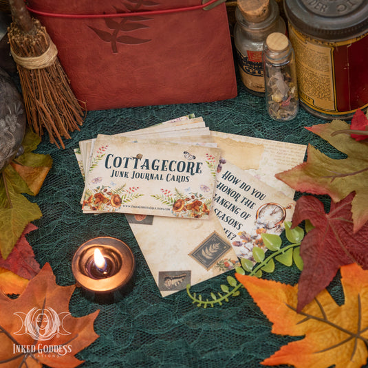 Cottagecore Junk Journaling Cards for Wickedly Fun Grimoire Keeping