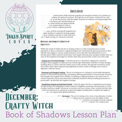 December 2023- Crafty Witch Book of Shadows Pages-Inked Spirit Coven