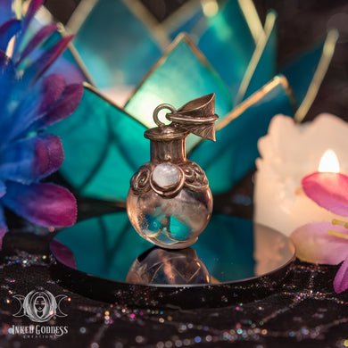 Crystal Ball Tibetan Necklace with Rainbow Moonstone for Spirit Connection