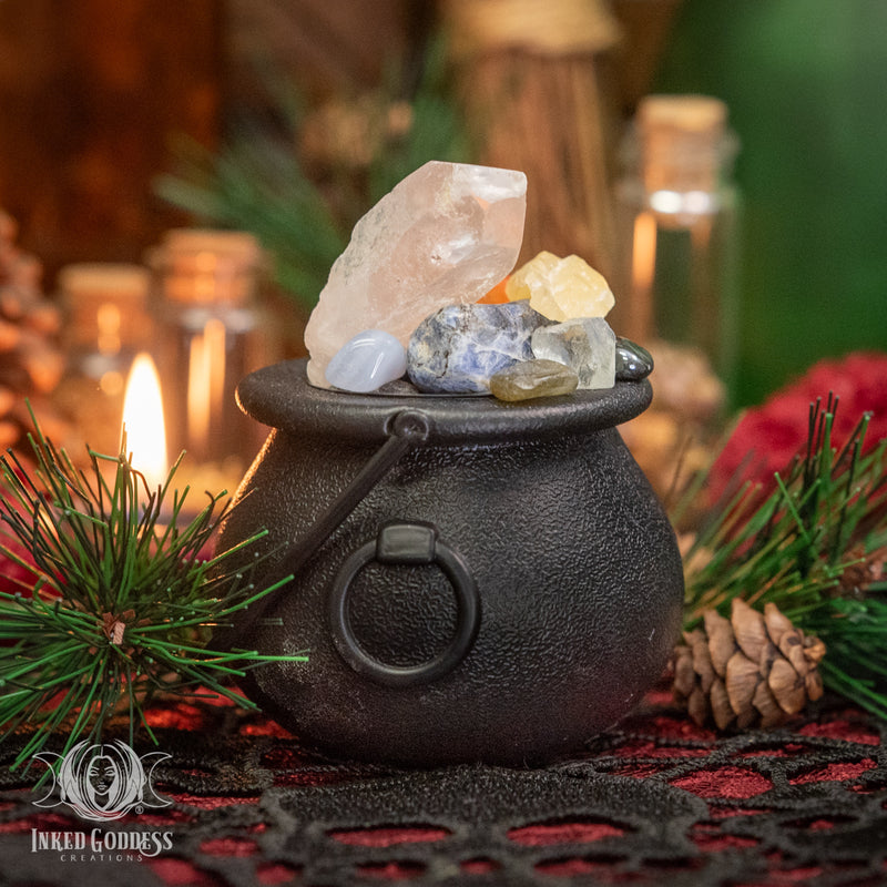 Load image into Gallery viewer, Crystal Confetti Cauldron for Positive Energy
