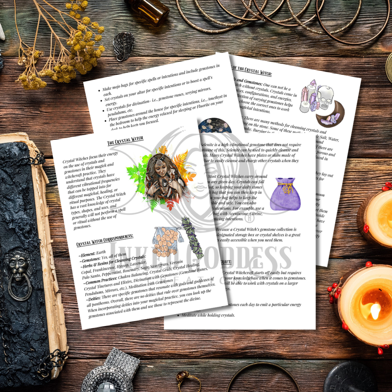 Load image into Gallery viewer, Crystal Witch Book of Shadows Pages Set - PDF Printables
