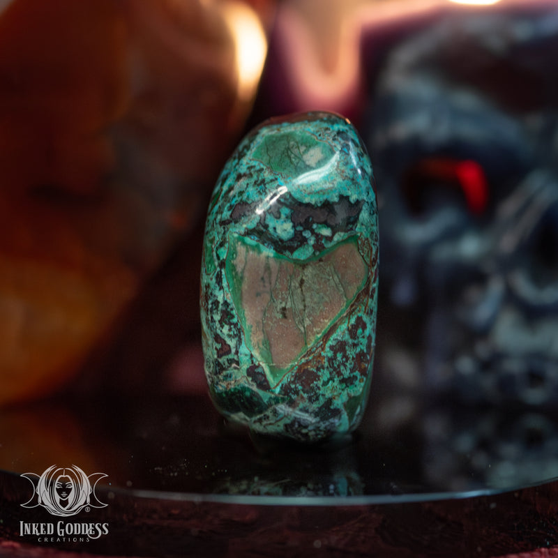 Load image into Gallery viewer, Cuprite with Malachite Tumbled Gemstone for Enhanced Healing

