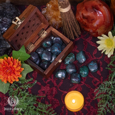 Cuprite with Malachite Tumbled Gemstone for Enhanced Healing
