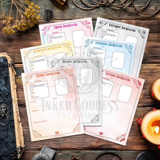 Daily Journaling Pages Set for the Busy Witch - PDF Download
