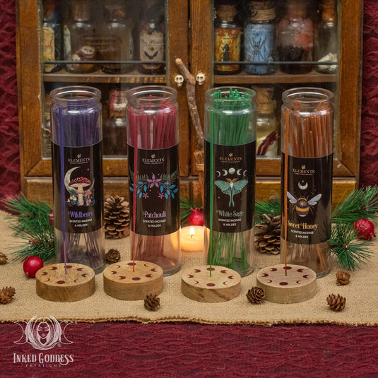 Dark Forest Incense in Glass Holder for Amplified Spellwork