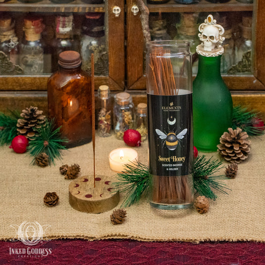 Dark Forest Incense in Glass Holder for Amplified Spellwork