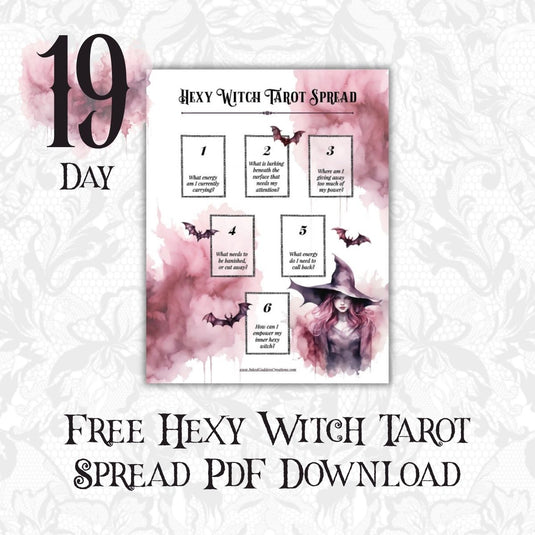 Hexy Witch Tarot Spread- PDF Download- 31 Days of Samhain 2026