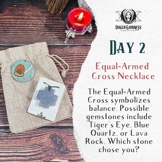 Equal-Armed Cross Gemstone Necklace