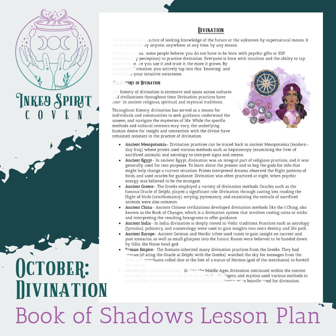 October 2023- Divination Book of Shadows Pages-Inked Spirit Coven