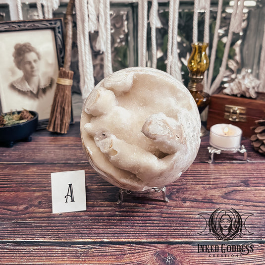 Druzy Calcite Sphere for Clearing Negativity