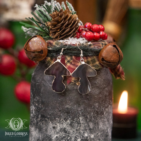 Dyed Agate Mushroom Earrings for Playful Cottagecore Vibes