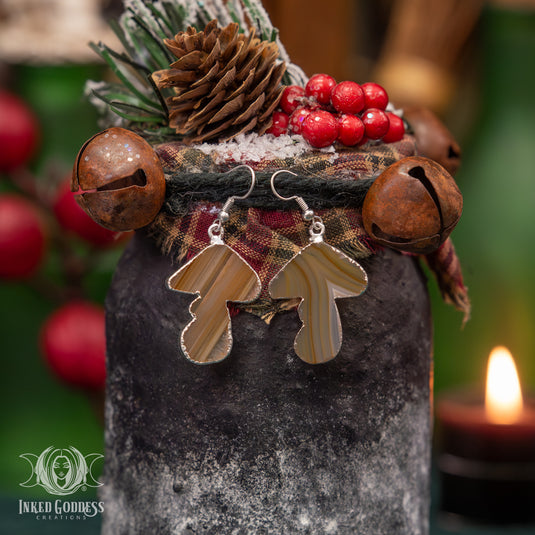 Dyed Agate Mushroom Earrings for Playful Cottagecore Vibes