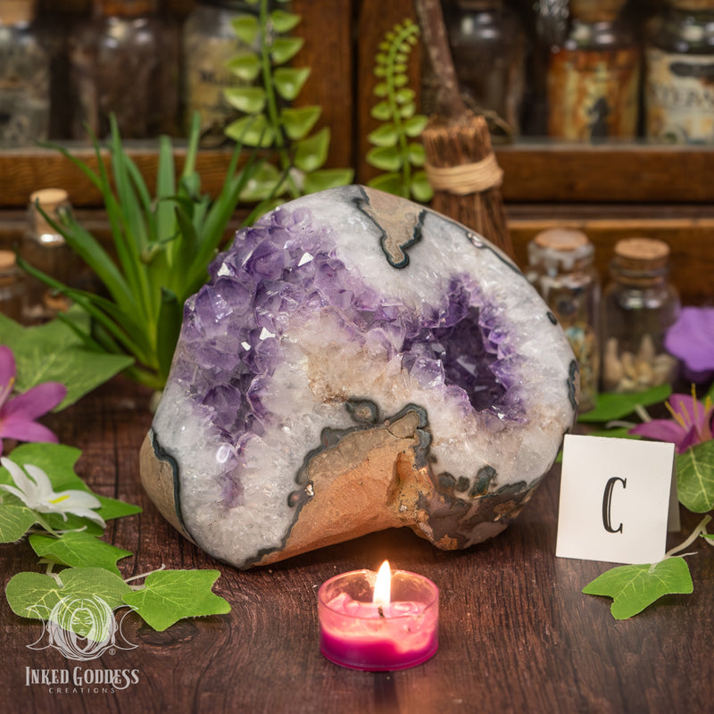 Load image into Gallery viewer, Eclectic Amethyst Geode for Flowing Spiritual Energy
