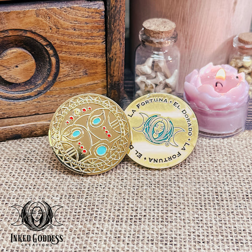 El Dorado Gold Coin Talisman for Luck and Prosperity