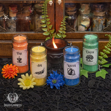 Elemental Jar Candle Set for Spiritual Balance