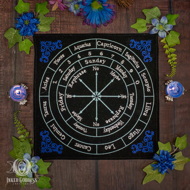 Embroidered Velvet Pendulum Mat for Spiritual Insight