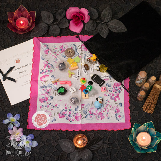 Everyday Objects Oracle in Velvet Bag for Quirky Divination Sessions