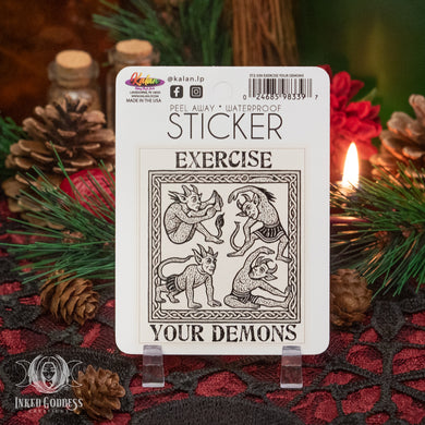 Exercise Your Demons Sticker for Sarcastic Laughs