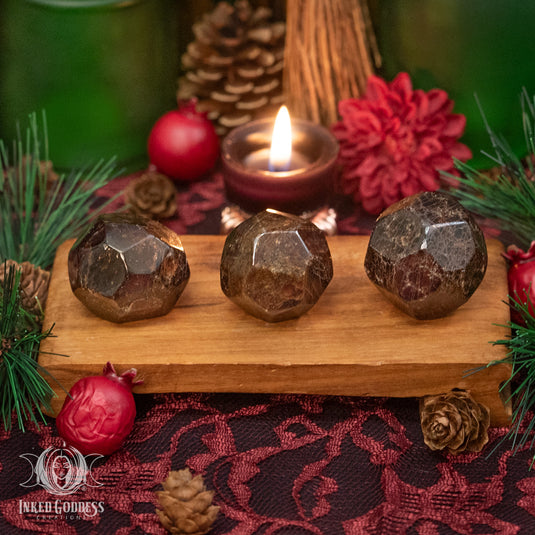 Faceted Garnet Sphere for Balancing Emotions
