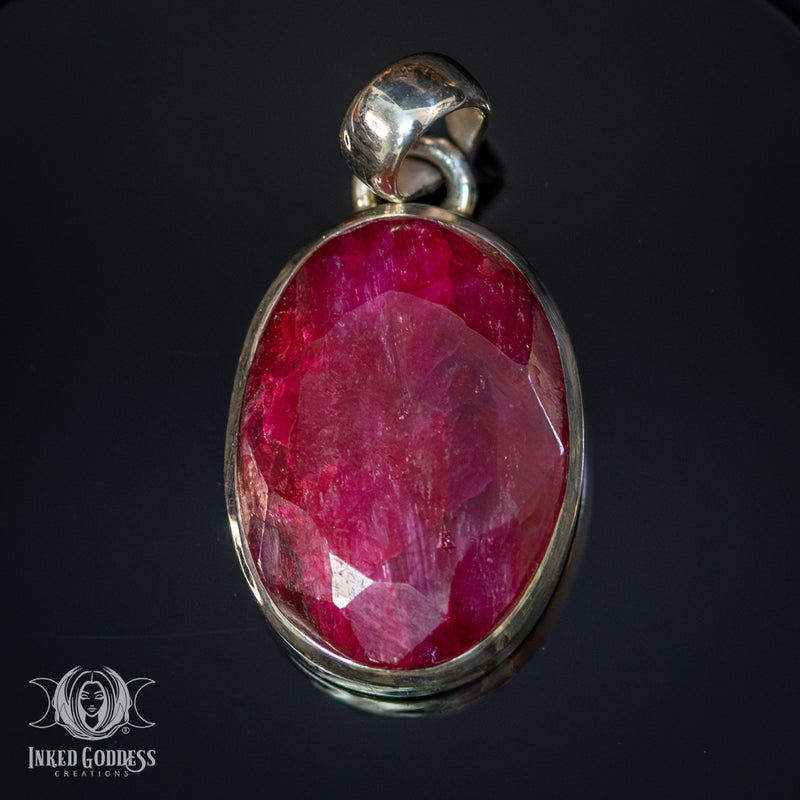 Load image into Gallery viewer, Faceted Ruby Sterling Silver Necklace for Igniting Passions
