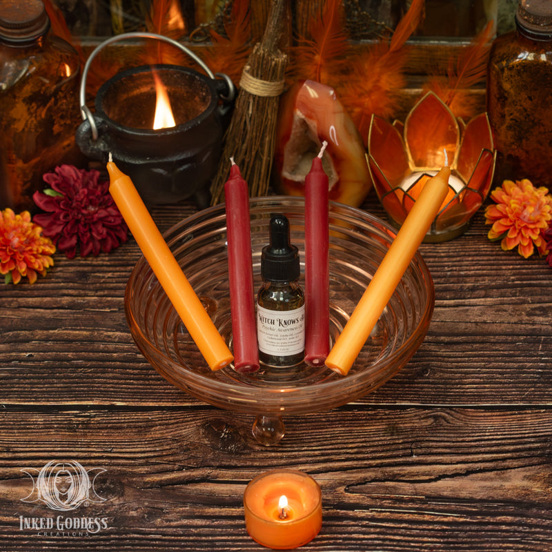 Load image into Gallery viewer, Fire Witch Carromancy Set- OOAK for Channeling Messages
