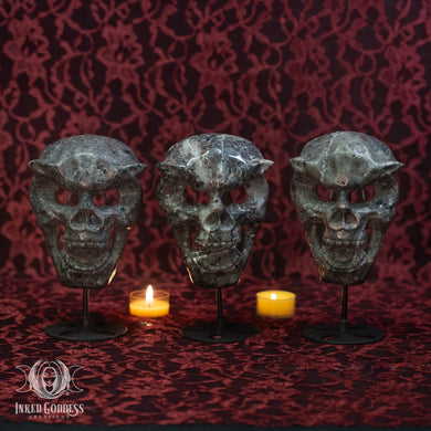 Flame Stone Mask with Stand for Powerful Protection