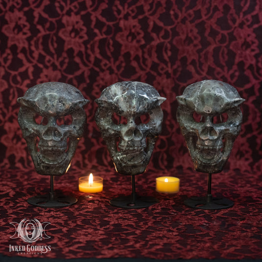 Flame Stone Mask with Stand for Powerful Protection