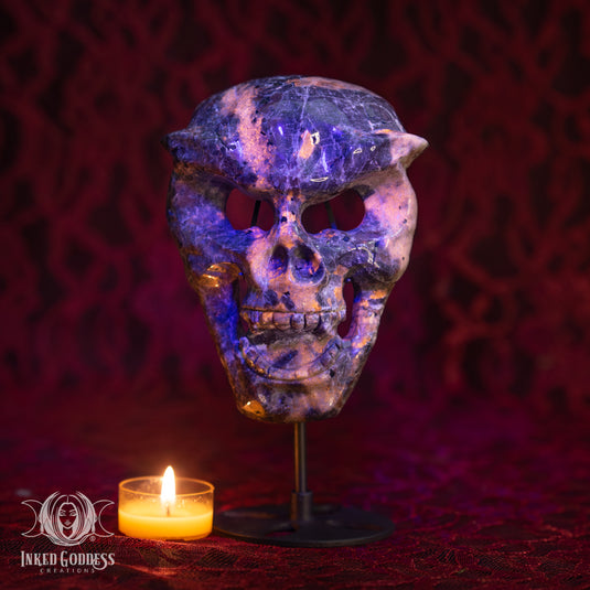 Flame Stone Mask with Stand for Powerful Protection