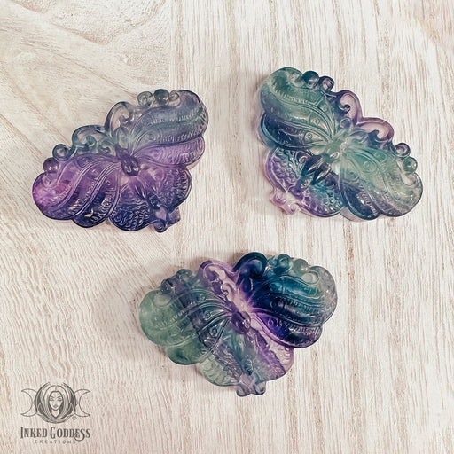 Fluorite Butterfly Carving for Transformation and Hope- Inked Goddess Creations