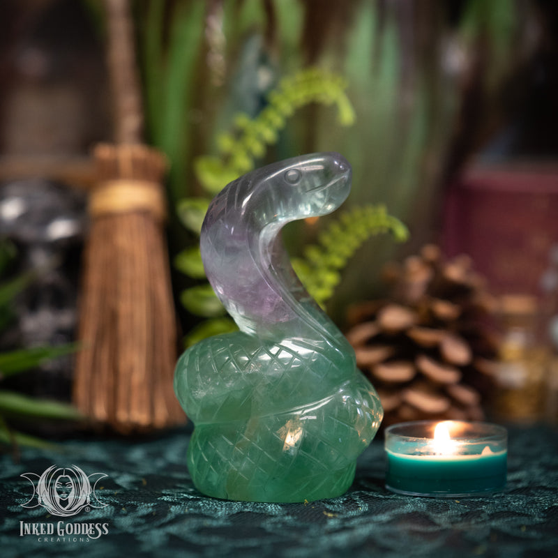 Load image into Gallery viewer, Fluorite Cobra for Deeper Intuition
