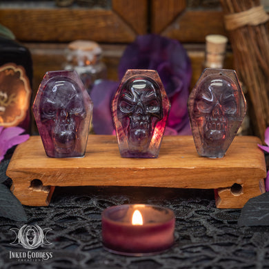 Fluorite Coffin Flat Skull for Ancestor Magick