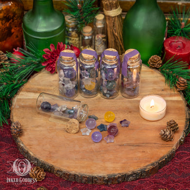 Fluorite Moons & Stars Wishing Jar for Intuitive Magick