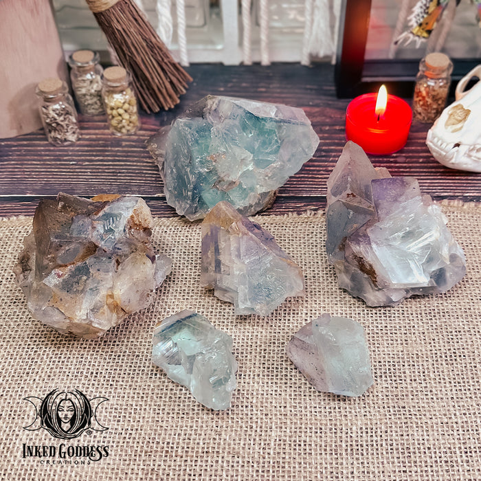 Raw Fluorite Cluster for Self-Confidence