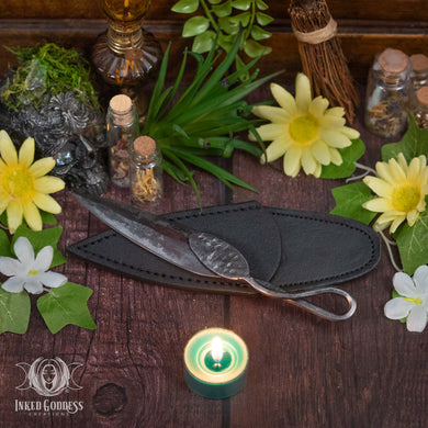 Forged Leaf Athame for Earthy Protection