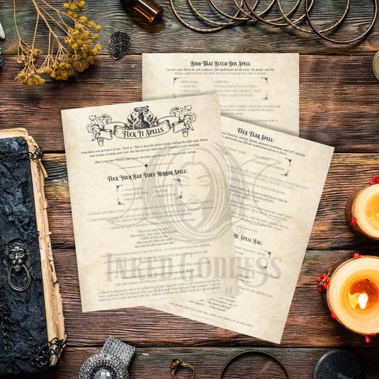 Fuck It Spells PDF Download- Set of 3 Book of Shadows Pages