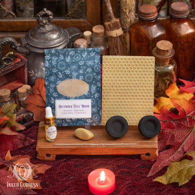 Full Moon Ritual Kit for December 4 in Gemini- DIY Beeswax Candle