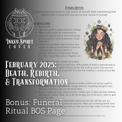 February 2025- Funeral Ritual Book of Shadows Pages- Inked Spirit Coven